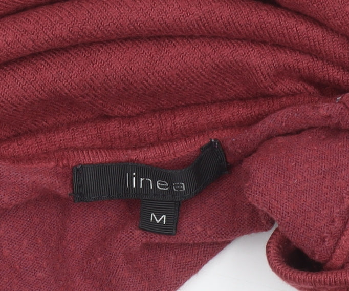 Additional view of Linea Women's Red Sequin Scoop Neck jumper, size M