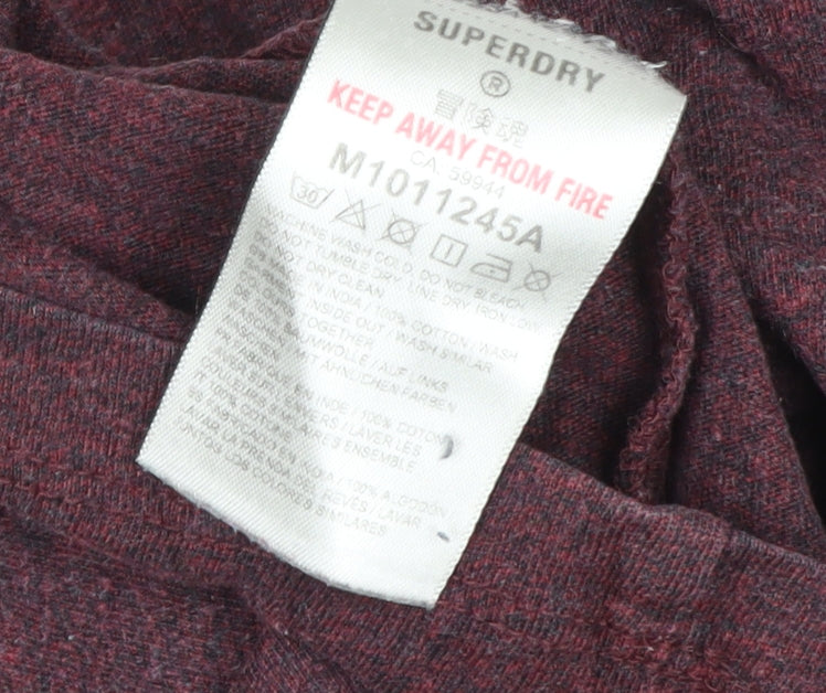 Superdry Men's XL Red Organic Cotton Crew Neck T-Shirt