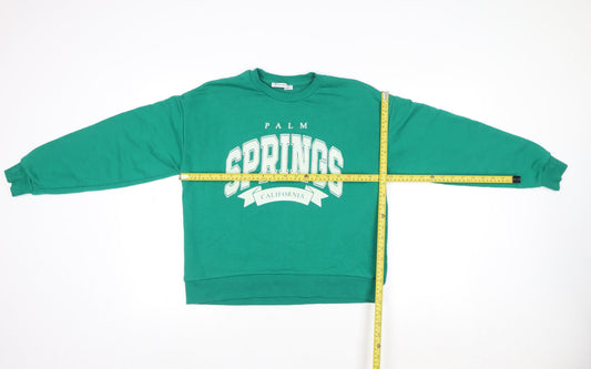 Stradivarius Womens Green Palm Springs Sweatshirt Size 12