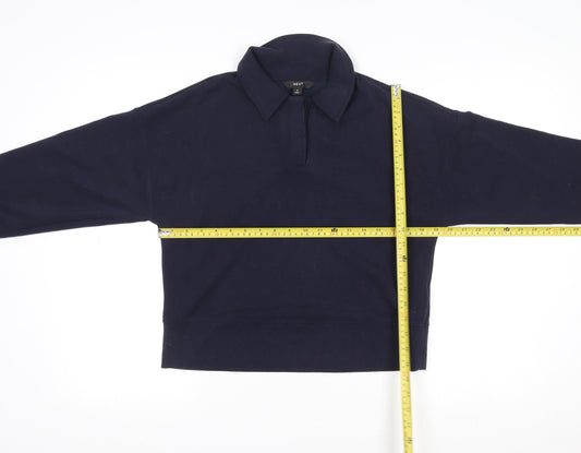Next Women Navy Blue Collared Pullover Sweatshirt Size S