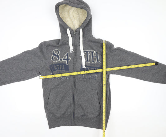 Cazador Men's Grey Hooded Full Zip Winter Jacket L