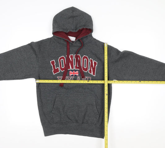 Zone One Men's Grey London England Pullover Hoodie XS