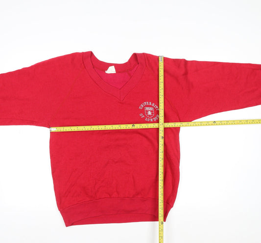 Probert University of London Red V-Neck Womens Sweatshirt Size L