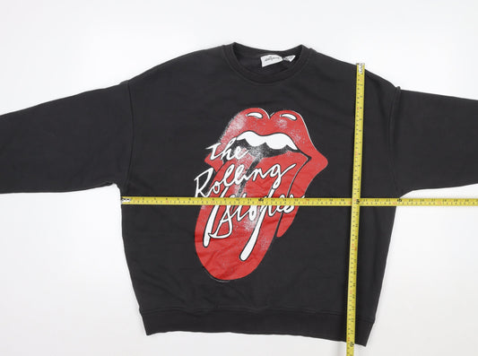 Primark x The Rolling Stones Women's Black Graphic Sweatshirt Size S