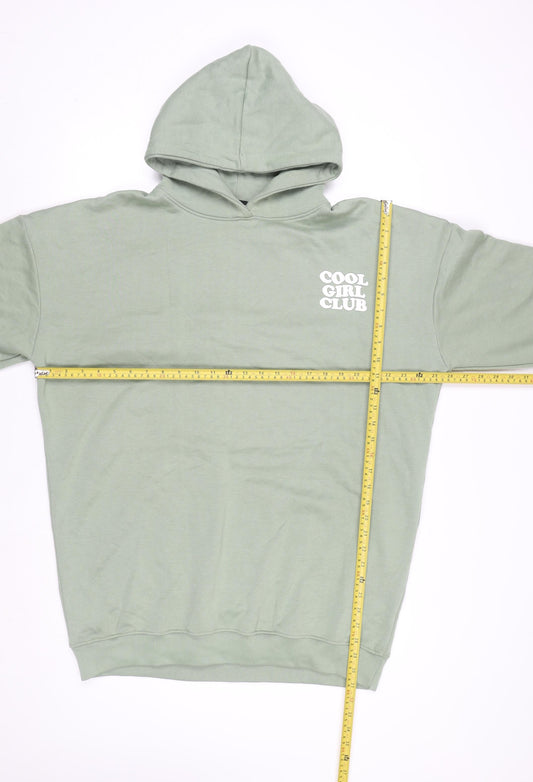 PrettyLittleThing Womens Green Size 12 Pullover Hoodie Cool Girl Club