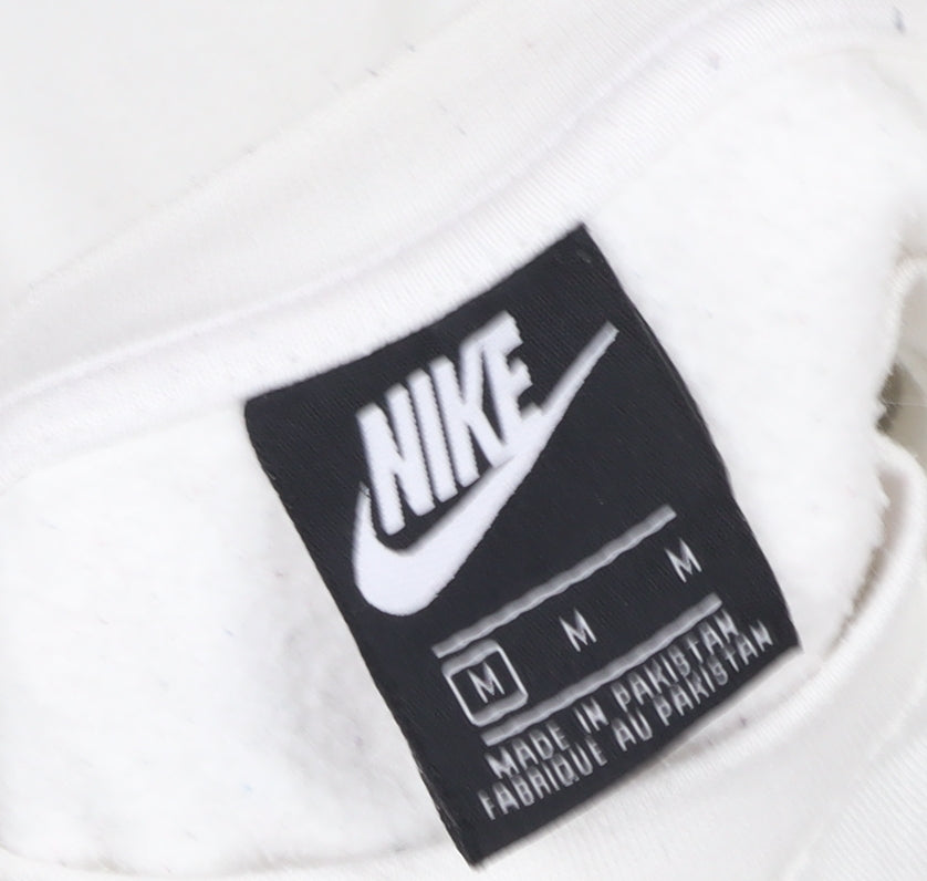 Nike Women's White Graphic Pullover Sweatshirt Medium 'Just Do It'