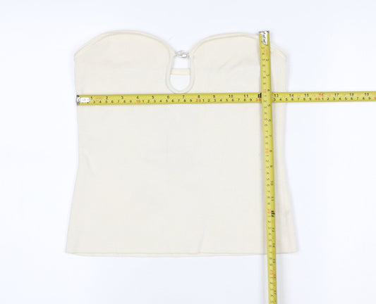 H&M Women’s Ivory Strapless Camisole Top Size M Slim Fit