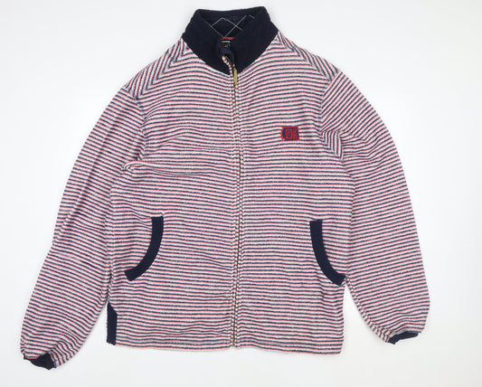 Deal Women’s Multicoloured 3XL Striped Full Zip Cotton Sweatshirt