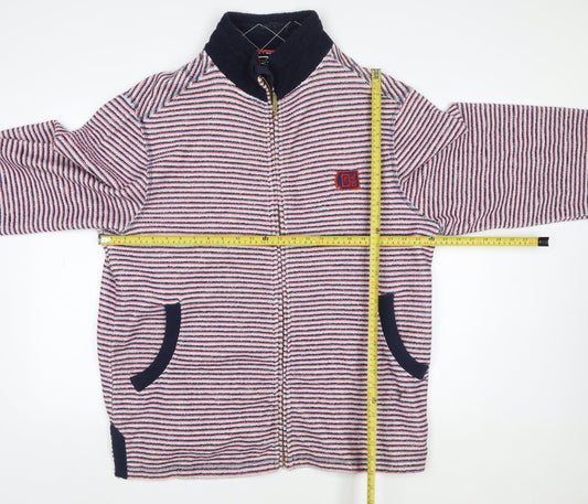 Deal Women’s Multicoloured 3XL Striped Full Zip Cotton Sweatshirt