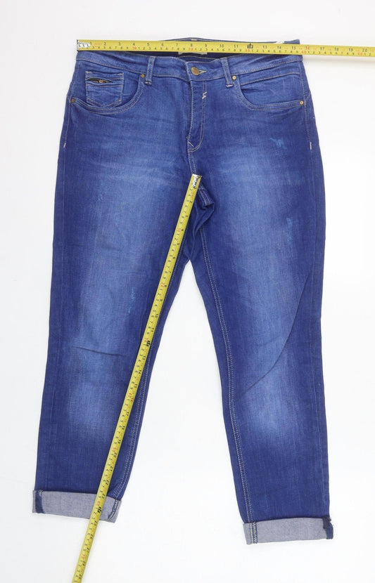 Promod Womens Blue Mid Rise Boyfriend Jeans Size 12