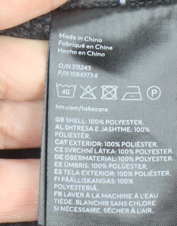 H&M Men Grey Check Relaxed Fit Full Zip Jacket Size M