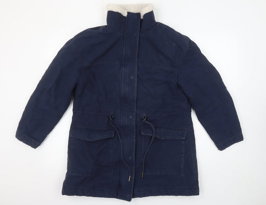 Marks & Spencer Per Una Women’s Blue Hooded Parka Coat Size 10