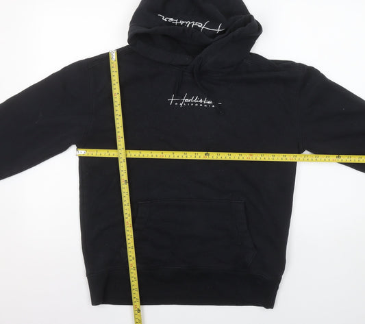 Hollister Men's Black Pullover Hoodie Size S Classic Fleece Logo