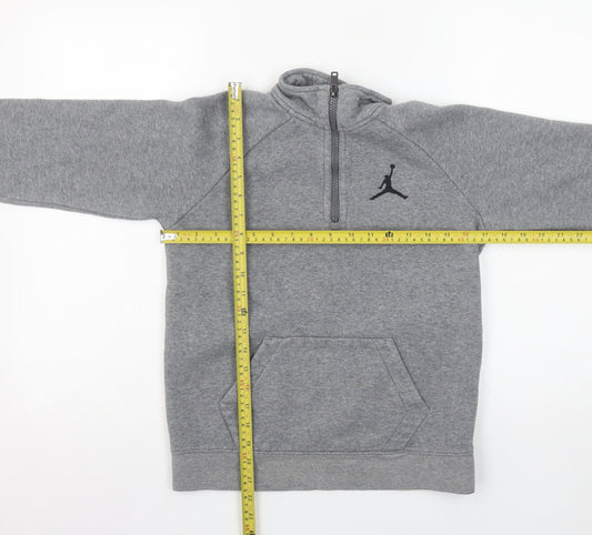 Jordan Boys Grey 12-13 Years 1/2 Zip Fleece Sweatshirt