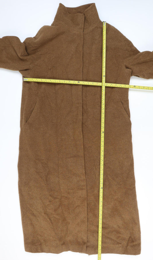 Marks and Spencer Women's Brown Wool Blend Long Overcoat UK 14