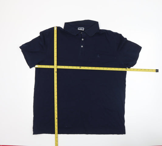 Charles Tyrwhitt Men's Blue Cotton Stretch Polo Shirt XL