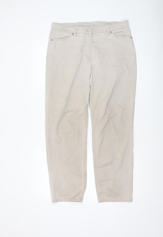 Toni Dress Women’s Beige Chino Stretch Trousers Size 16 Regular Fit