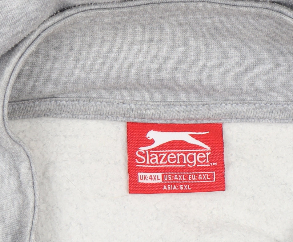 Slazenger Men's Grey 4XL 1/4 Zip Fleece Sweatshirt