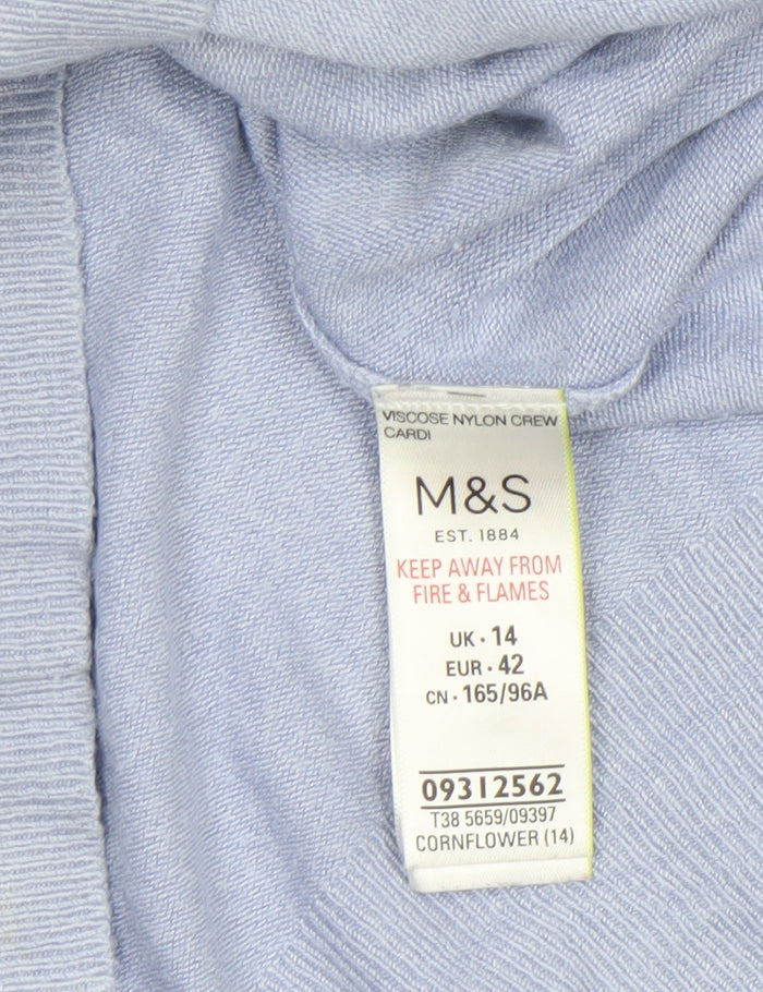 Marks and Spencer Women’s Blue Viscose Cardigan Size 14