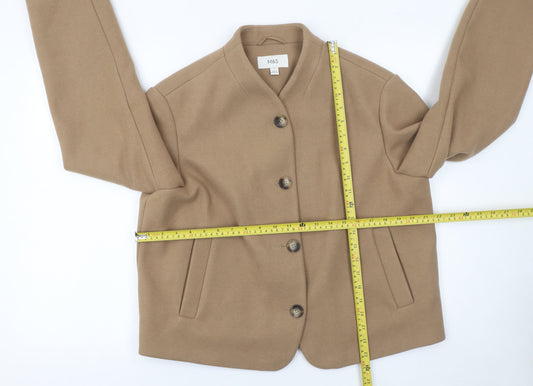 Marks and Spencer Women’s Beige Wool Jacket Size 12 Classic Short Style