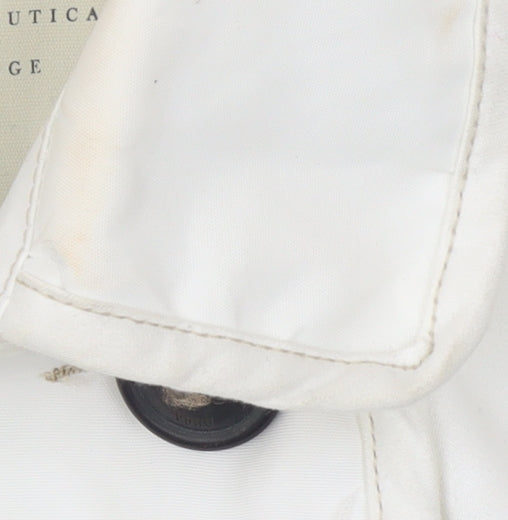 Quba & Co Women's White Mid-Length Trench Coat Belted Size One