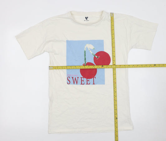 Very Girls Ivory Feeling Sweet Cherry Graphic Cotton T-Shirt 15 Years