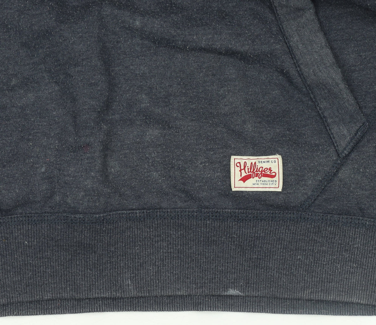 Additional view of Hilfiger Denim Men's Blue Pullover Hoodie L Logo Graphic Sweatshirt