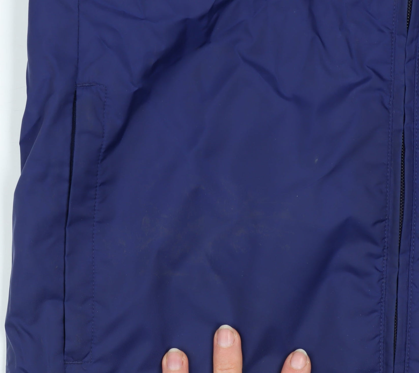 Additional view of Adidas boys’ blue windbreaker jacket 9-10 years hooded lightweight zip up