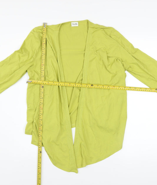 Viyella Women’s Green Jersey Open Cardigan Size M Lightweight