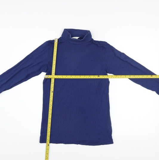 Cotton Traders Men's Blue XS Long Sleeve Roll Neck Casual Top