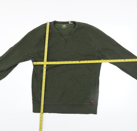 Levi's Men's Green Pullover Crew Neck Cotton Sweatshirt Size S