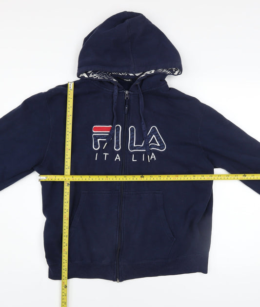 Fila Men's Blue Full Zip Hoodie L Sports Fleece Sweatshirt