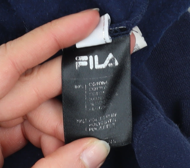 Fila Men's Blue Full Zip Hoodie L Sports Fleece Sweatshirt