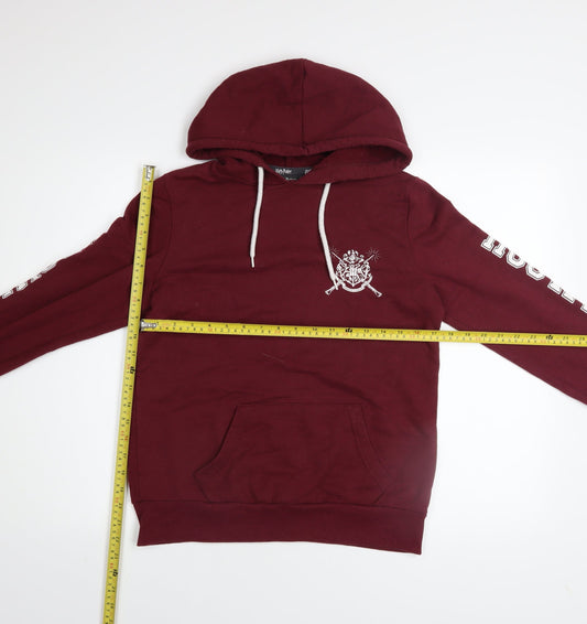 Harry Potter Women's Burgundy Hoodie Size 8 Hogwarts Crest Pullover