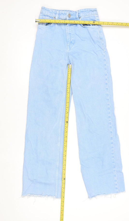 ZARA Women Blue Wide-Leg High Rise Denim Jeans Size 6