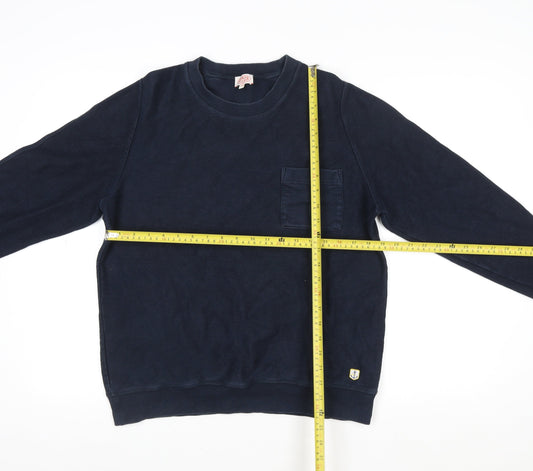 Armor Lux Men's Blue Cotton Crew Neck Nautical Sweatshirt M