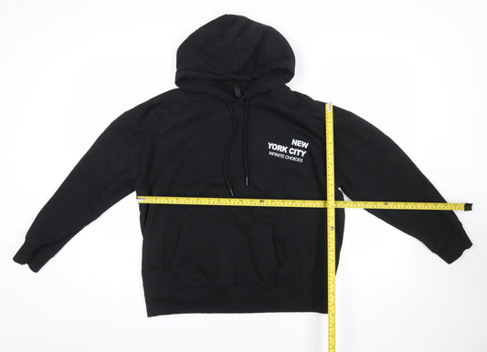 Styli Men's Black XS Pullover Hoodie with City Graphic Print