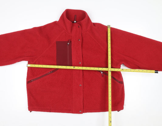 Marks and Spencer Goodmove Red Fleece Zip Sweatshirt Women Size 14