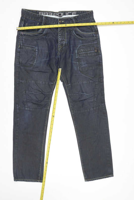 883 Police Men's Blue Sabertooth Slim Fit Straight Jeans W34 L36