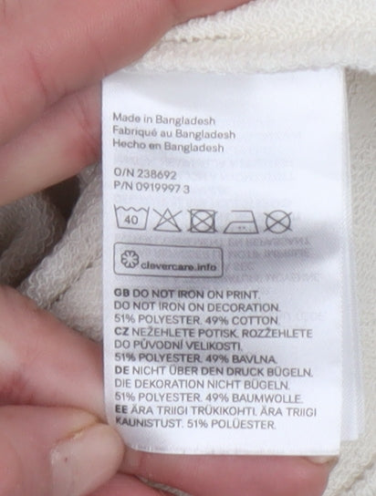 H&M Divided Women’s Beige Crew Neck Sweatshirt Size L Relaxed Fit