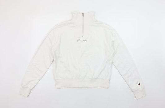 Champion Women's White Small 1/4 Zip Pullover Sweatshirt