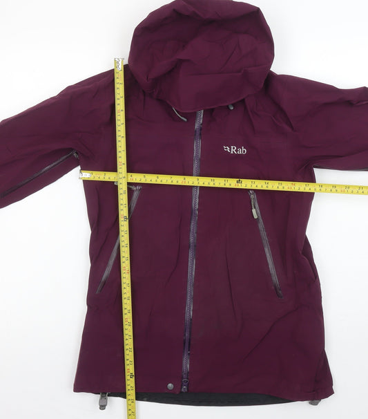 Rab Women's Purple Waterproof Hooded Rain Coat Jacket UK 10