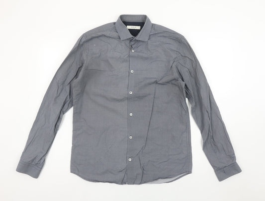 Jack & Jones Premium Men's Blue Small Slim Fit Long Sleeve Button-Up Shirt