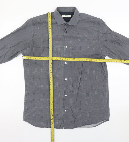 Jack & Jones Premium Men's Blue Small Slim Fit Long Sleeve Button-Up Shirt