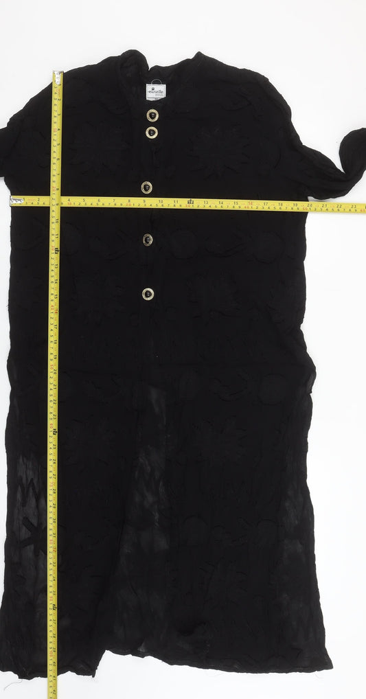 Elinette Design Women’s Black Long Sleeve Tunic Blouse UK 14
