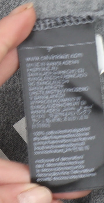 Calvin Klein Jeans Men's Grey Small Logo Cotton T-Shirt