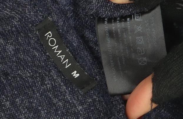 Brand and care label for Roman Women Blue Animal Print Relaxed jumper M
