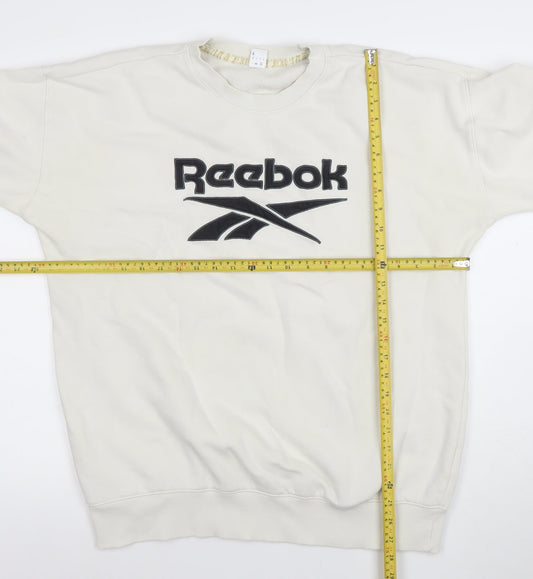 Reebok Men's White Logo Pullover Sweatshirt Size L