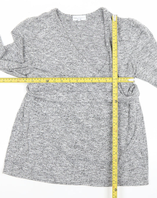 Next Maternity Grey V-Neck Knit Tunic Jumper Womens Size 12