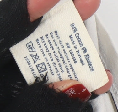 Jack Wills Womens White Black Striped Off Shoulder Cropped Top UK 8